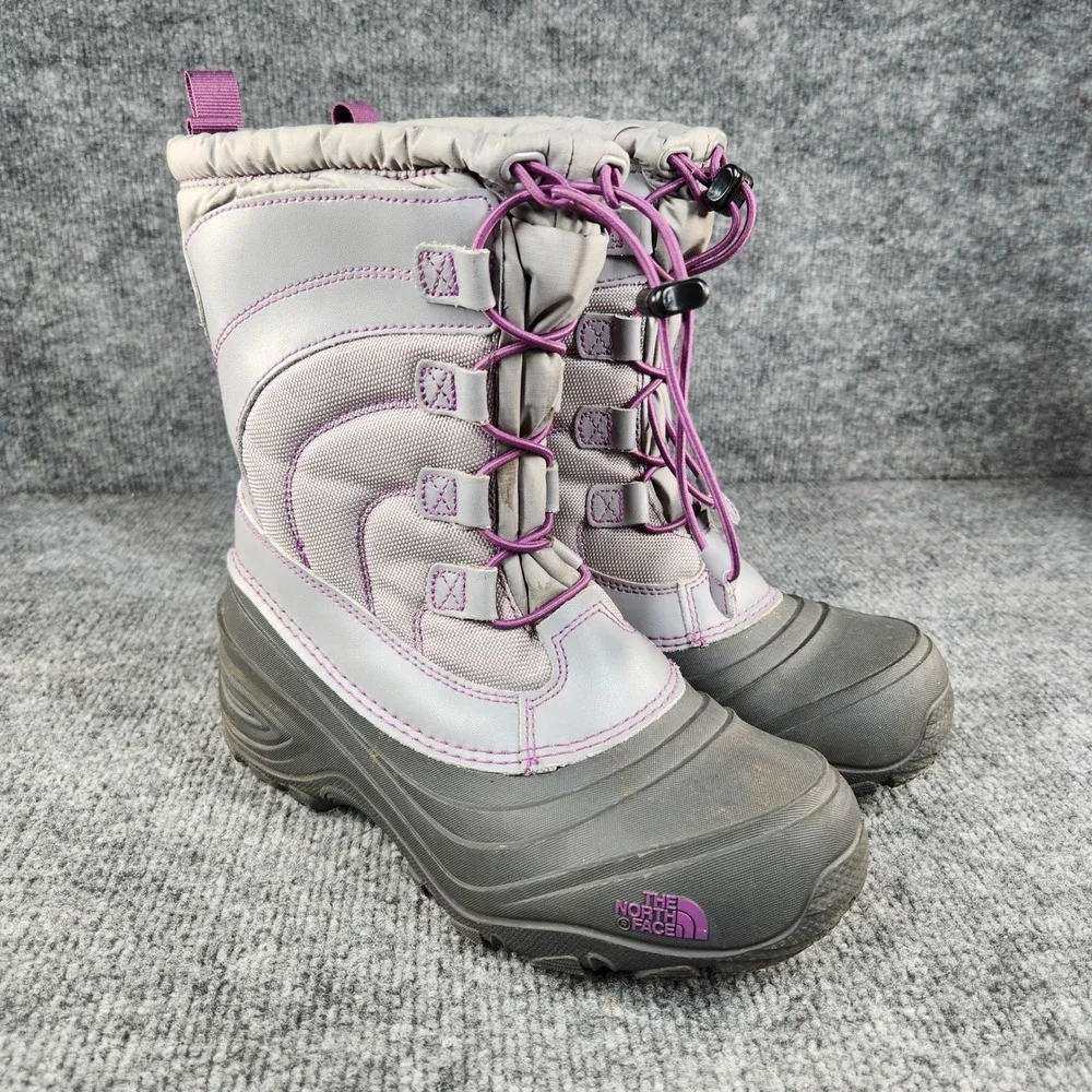 The North Face Boots Girls Alpenglow Waterproof Winter Snow Grey Purple Size 5